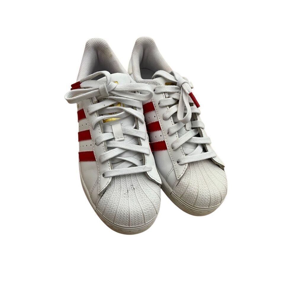Adidas Superstar Mg Sneaker White Vivid Red rare metallic Gold Men 6 Women 7/7.5